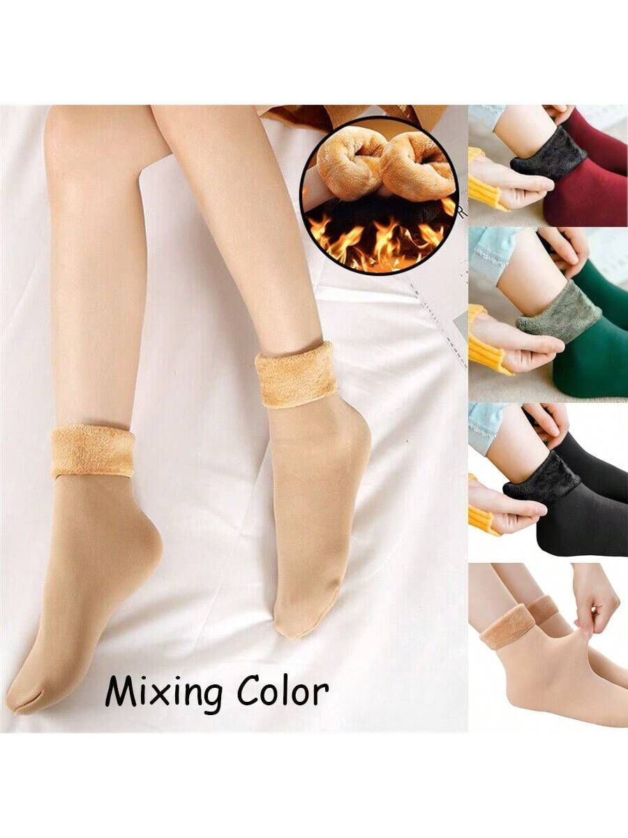 Pairs of 4 Different Autumn Winter Warm Socks, Women's & Men's Thickened Anti Cold Warm Also Comfortable Snow Socks.